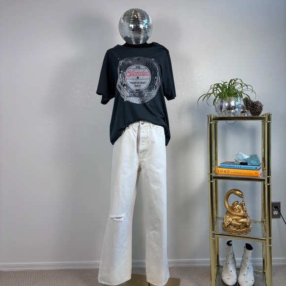 DAYDREAMER Blondie Heart of Glass Graphic T Shirt, Size M, Charcoal Gray, Disco - Picture 9 of 16